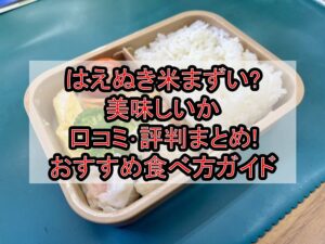 はえぬき米まずい?美味しいか口コミ･評判まとめ!おすすめ食べ方ガイド