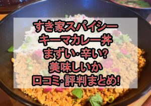 すき家スパイシーキーマカレー丼まずい･辛い?美味しいか口コミ･評判まとめ!