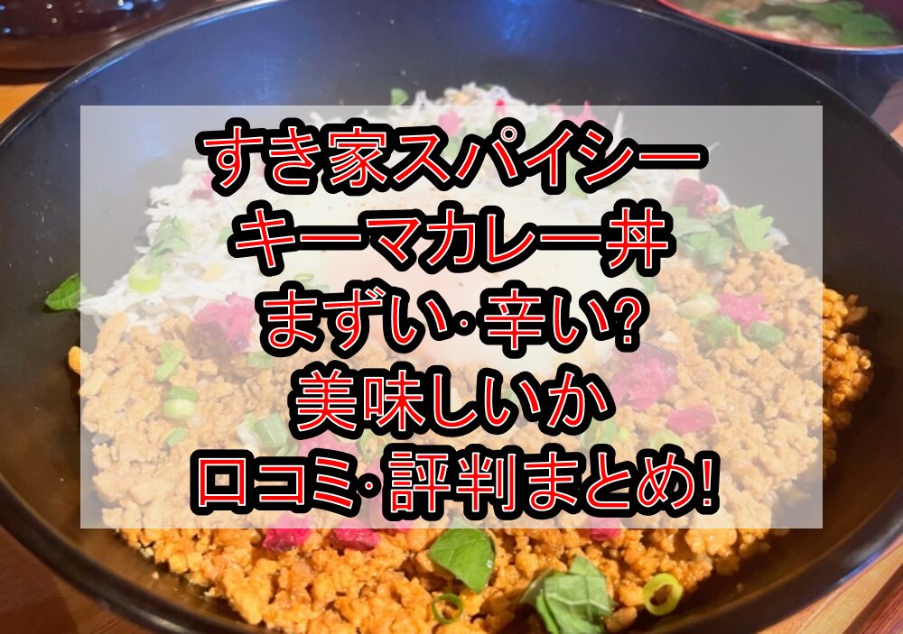 すき家スパイシーキーマカレー丼まずい･辛い?美味しいか口コミ･評判まとめ!