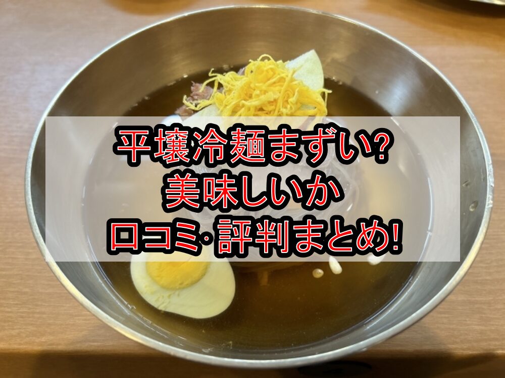 平壌冷麺まずい?美味しいか口コミ･評判まとめ!