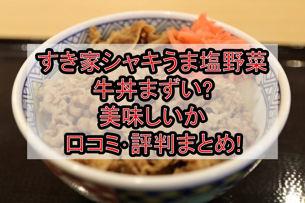 すき家シャキうま塩野菜牛丼まずい?美味しいか口コミ･評判まとめ!