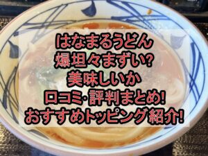 はなまるうどん爆坦々まずい?美味しいか口コミ･評判まとめ!おすすめトッピングも紹介!