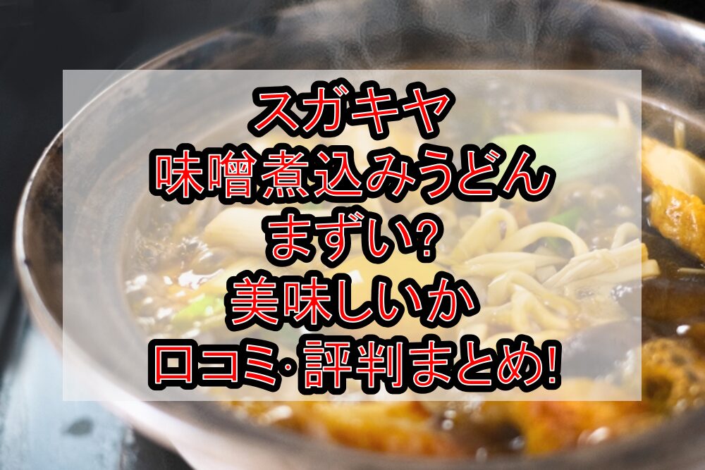 スガキヤ味噌煮込みうどんまずい?美味しいか口コミ・評判まとめ!おすすめ食べ方ガイド