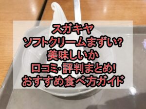 スガキヤのソフトクリームまずい?美味しいか口コミ･評判まとめ!おすすめ食べ方ガイド