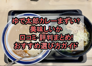 ゆで太郎カレーまずい?美味しいか口コミ･評判まとめ!おすすめ選び方ガイド