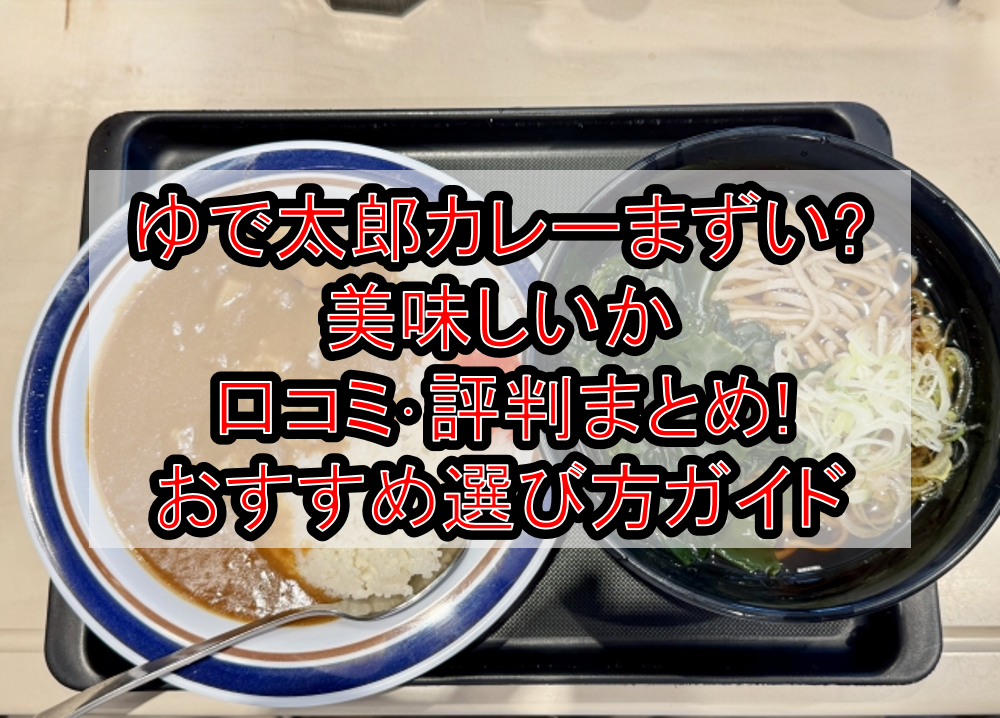 ゆで太郎カレーまずい?美味しいか口コミ･評判まとめ!おすすめ選び方ガイド