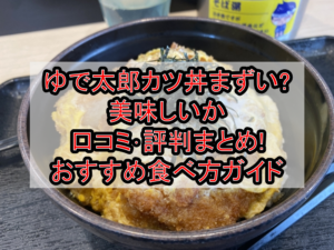ゆで太郎カツ丼まずい?美味しいか口コミ･評判まとめ!おすすめ食べ方ガイド