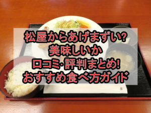 松屋からあげまずい?美味しいか口コミ･評判まとめ!おすすめ食べ方ガイド