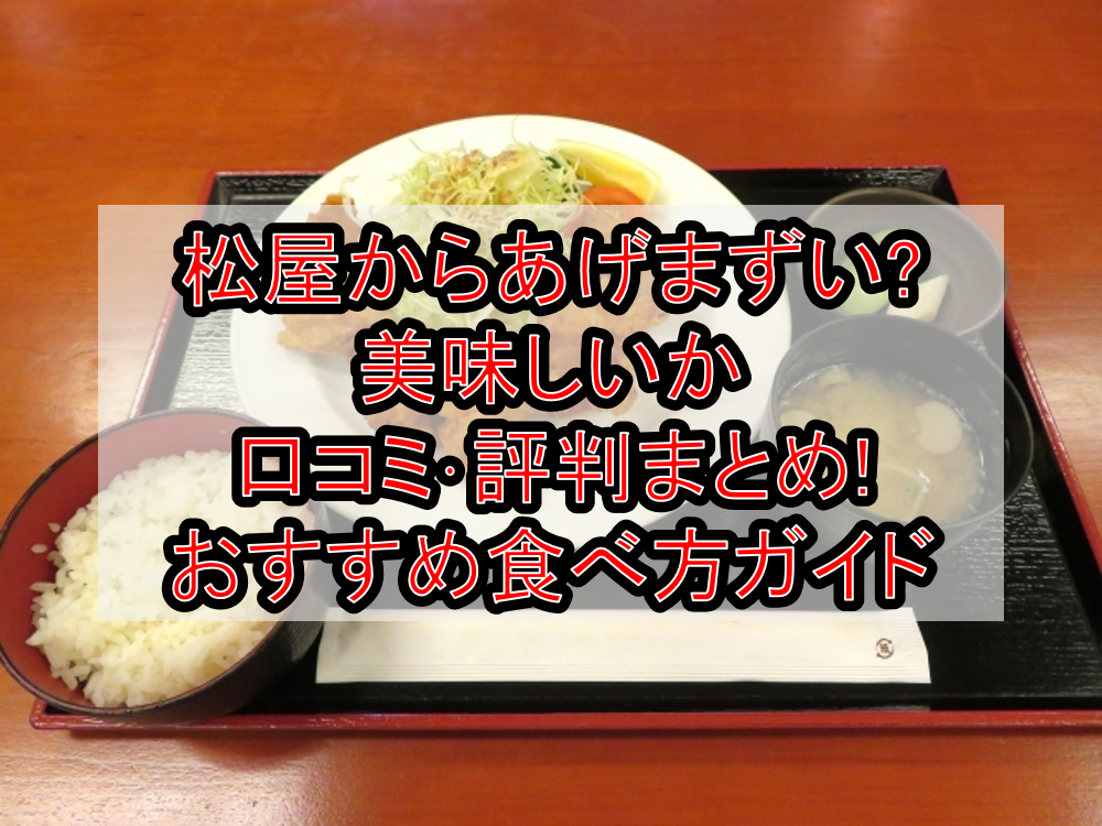 松屋からあげまずい?美味しいか口コミ・評判まとめ!おすすめ食べ方ガイド