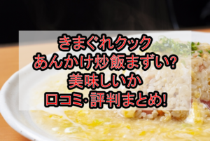 きまぐれクックあんかけ炒飯まずい?美味しいか口コミ･評判まとめ!